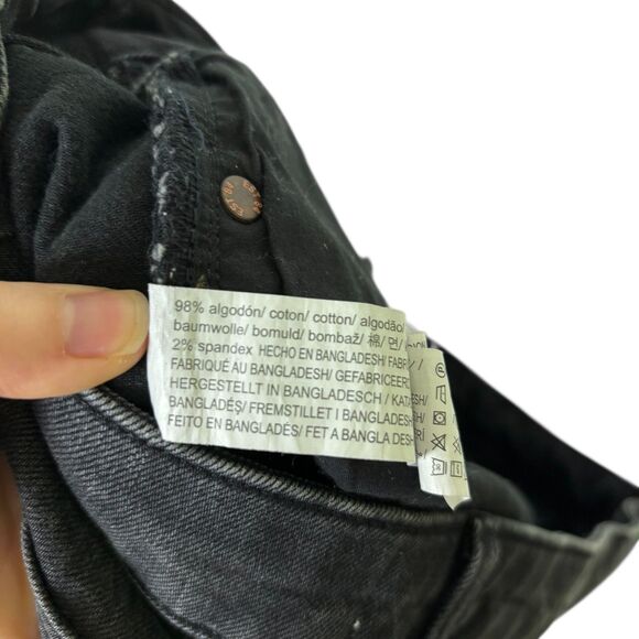 Zara Black Denim Shorts Women’s 16 Distressed Raw Hem - Picture 6 of 6